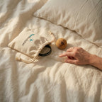 Toe Buddies kit unboxing on bed